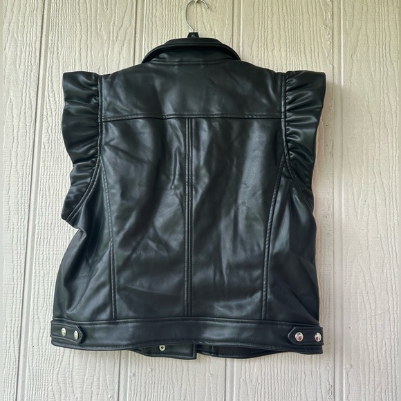 Blank NYC Black Vegan Leather Moto Vest - Picture 8 of 12